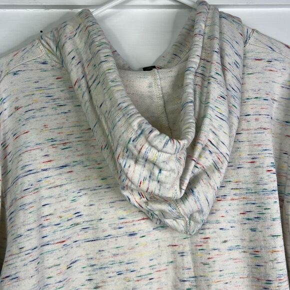 J. Crew Cream & Rainbow Heathering Hoodie with Tassels Size Medium - Picture 13 of 13